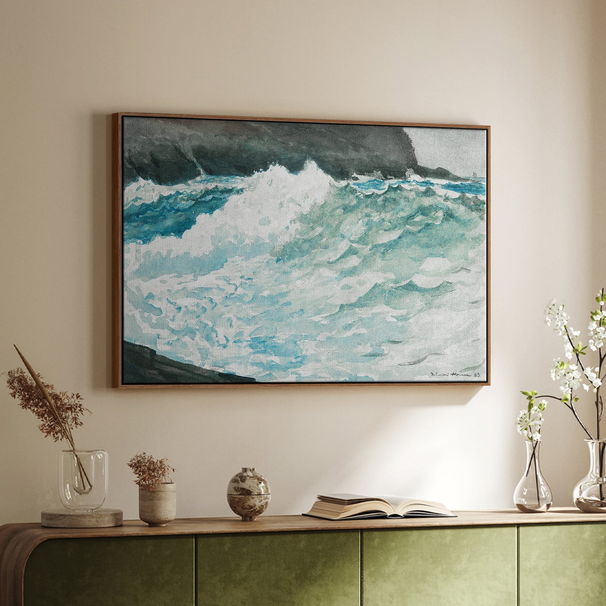 Vintage Landscape-CXXXV By Wexford Home Framed in Walnut Wood Gallery Wrapped Canvas 17 in. x 25 in.