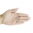 thumbnail image 6 of 10K White Gold Round & Baguette Diamond Cross Pendant 1.9" Statement Charm 1 CT., 6 of 6
