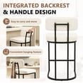thumbnail image 5 of CRERIYO Counter Height Bar Stools Set of 2, Upholstered Kitchen Island Chairs with Thick Padded Seats, Backrests and Sturdy Metal Frame, Beige, 5 of 9