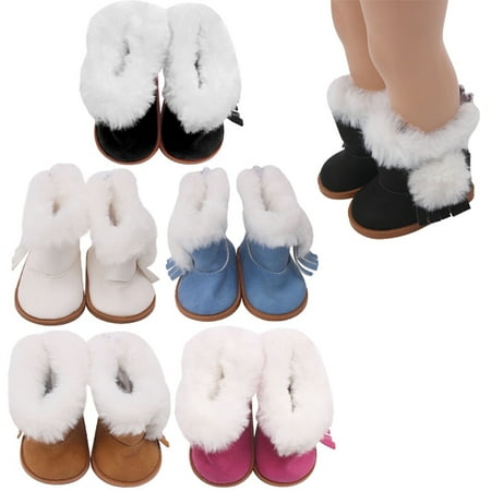 

Doll Boots Plush Warm - 5 Pairs Soft Faux Leather Doll Shoes Toy Doll Snow Shoes