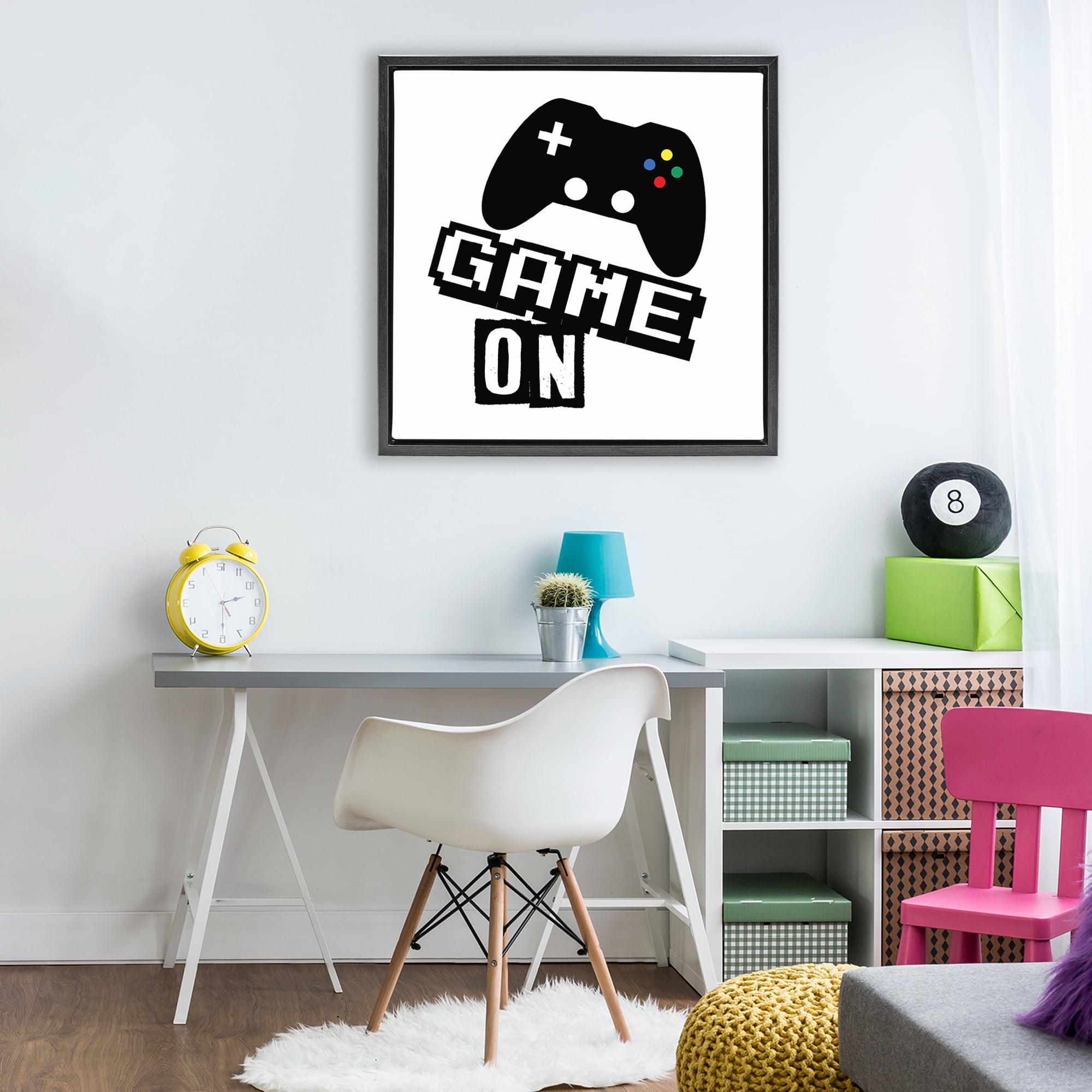 Stupell Industries Playful Game On Black Framed Floater Canvas Wall Art, design by Marcus Prime