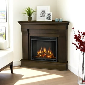 Chateau Corner Electric Fireplace In Espresso By Real Flame