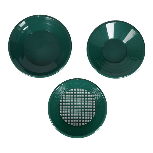 Gold Panning Kit, High Visibility 14 and 15 Inch Pans Gold Prospecting Pan Green for Outdoor Extraction