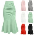 thumbnail image 2 of PUMISAS Summer Skirts For Women Soft Comfortable Skirts Solid Color Wrap Hip Skirts Casual Loose Long Skirts, 2 of 6