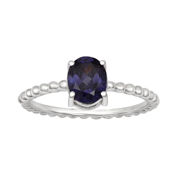 925 Sterling Silver Solitaire 2.00 Ctw Oval Simulated Tanzanite Gemstone Stacking Valentines Day Gifts Ring