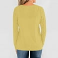 thumbnail image 4 of ABATAB Womens Long Sleeve Henley Shirts Classic V Neck Casual Button down Tunic Tops Loose Fit Fall Dressy Tee Clothes(3X-Large,Yellow 3), 4 of 7