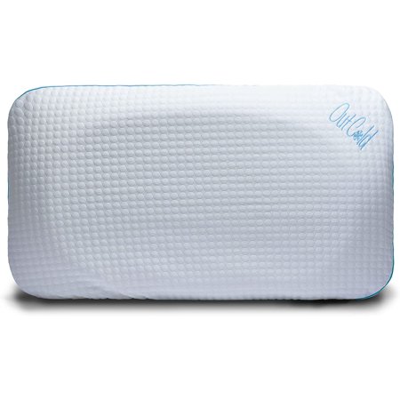 I Love Pillow Out Cold Contour Sleeping Pillow with Removable Dual Climate Warming Cooling Cover, King Sized, White