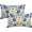 Blue Yellow, variant on Blue Green Floral Pillow Covers 18x18 Set of 2 Navy Pink Sage Flower Flower Block Print Decorative Throw Pillowcases Outdoor Spring Summer Farmhouse Cushion Cases Decor for Home Couch Sofa Bed