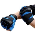 thumbnail image 5 of NIBOLOG 1 Pair Strong Grip Adjustable Hook Loop Fasteners Fabric Training Gloves Half Finger Wrist Wraps Support Men Cycling Gloves for Gym, 5 of 8