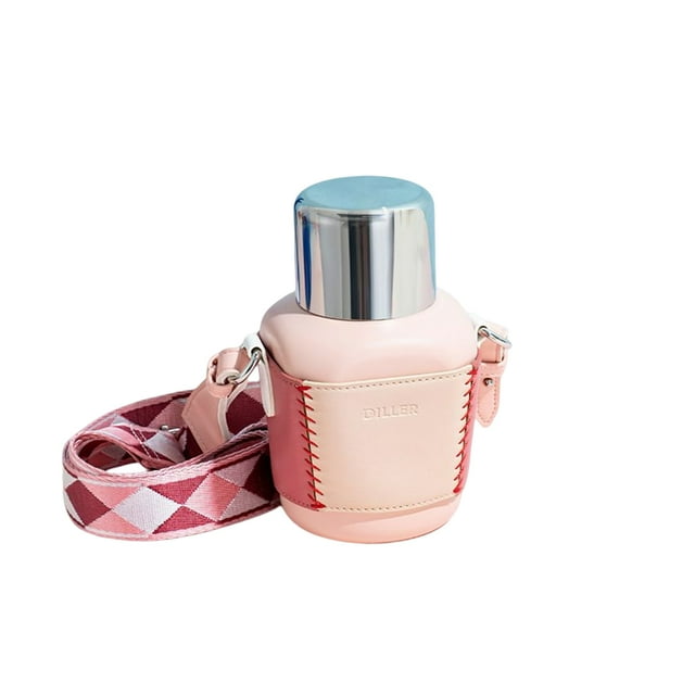 Aspirador de viaje Wosthever acero inoxidable 420ml rosa