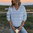 thumbnail image 2 of Sexlip V-Neck Long Sleeve Casual Sweatshirt Fleece Relaxed Fit Soft Comfortable Top for Winter Daily Wear Women's Clothing Fashionable Lifestyle Essential Blue XXL, 2 of 6