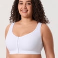 thumbnail image 3 of DELIMIRA Women's Posture Bra Front Closure Lightly Padded Plus Size Wireless Full Coverage Bras, 3 of 5