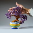 thumbnail image 3 of Genuine Amethyst Gemstone Bonsai Tree in Round Ceramic Pot (8.5"), 3 of 5