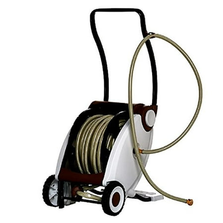 Garden Power Foot Crank Powered Hose Reel with 75-foot Hose