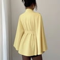 thumbnail image 4 of Stichou Womens Batwing Sleeve Coat 2026 Winter Spring Trendy Shlaw Poncho Peacoat Casual Belted Cloak Wool Spring Jackets Yellow S, 4 of 9