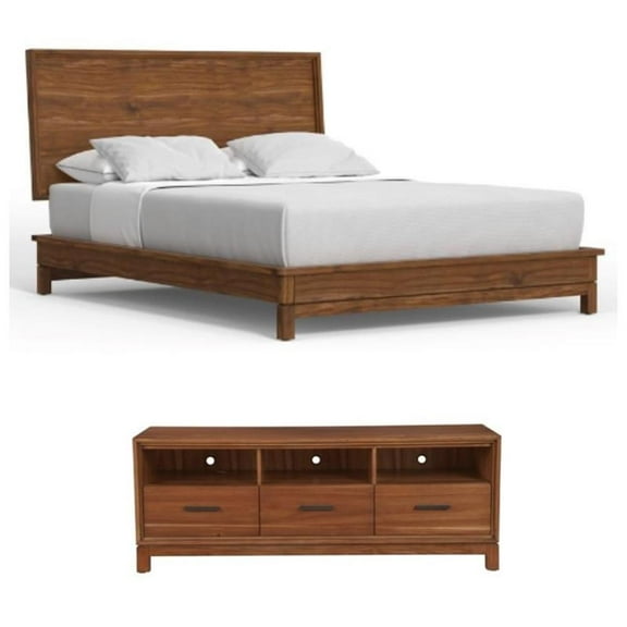 Home Square 2-Piece Set with Nova Queen Platform Bed & TV Console