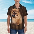 thumbnail image 5 of Springer Spaniel Dog With Vintage American Flag Men's 3d Print Casual Button Down Shirts, Novelty Hawaiian Short Sleeves S, 5 of 8