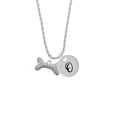 thumbnail image 2 of Delight Jewelry Silvertone Large Clear Crystal Dog Bone Silvertone Script Initial Disc - O - Charm Necklace, 20"+3", 2 of 4