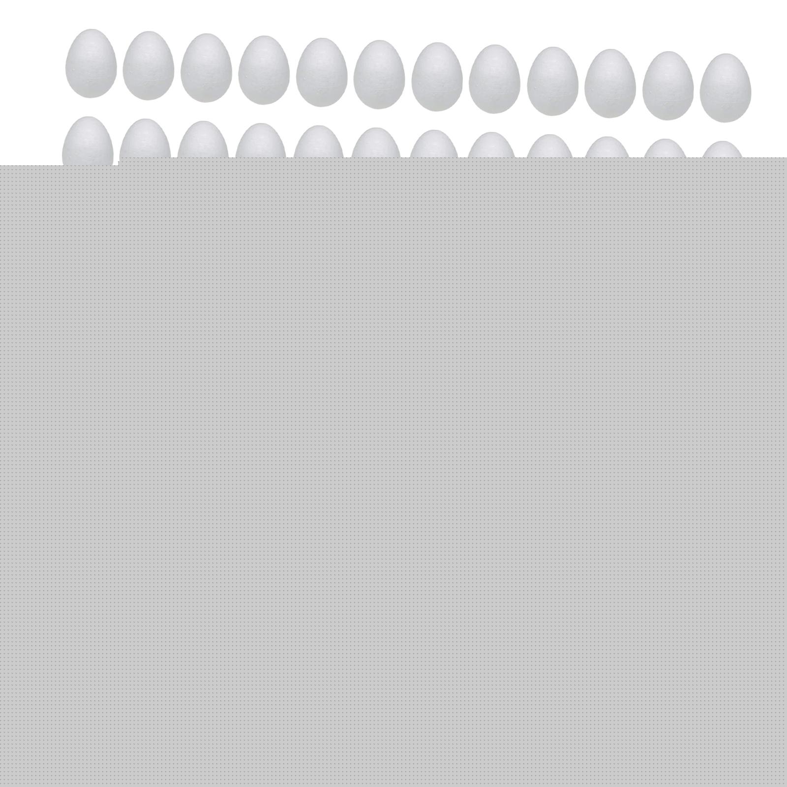 thumbnail image 2 of Huevos de Pascua Pintables Versátiles Suaves Blancos Sin Terminar Artesanía de Huevos de Espuma Manualidades 60 piezas mixtas, 2 of 7
