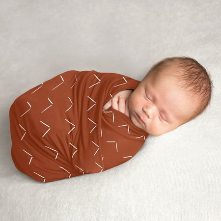UPC: 0846480095033 | Sweet Jojo Designs Diamond Tuft Orange Arrow Jersey Stretch Knit Swaddle Blanket Boy Girl
