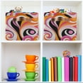 thumbnail image 6 of Yayeee Canvas Storage Basket with Handles for Shelves Fabric Bins Closet Organizer, Swirling Circles, 6 of 8