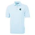 thumbnail image 2 of Men's Cutter & Buck Powder Blue Charlotte Knights DryTec Virtue Eco Pique Stripe Recycled Polo, 2 of 3