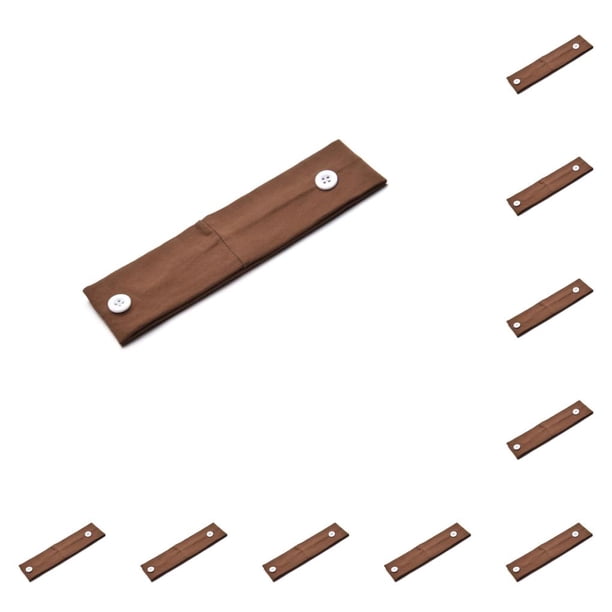 Sonducket Soporte para diadema con botones, buena elasticidad, para aliviar el dolor de oído, pañuelo para la cabeza, absorción de sudor, accesorios Café con Botones 10piezas Sonducket CBP446207