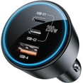 thumbnail image 1 of USB C Car Charger Fast Charging 200W, Dual PD 100W Type C Car Charger, PD3.0/QC4.0/PPS Cigarette Lighter Adapter, 1 of 7