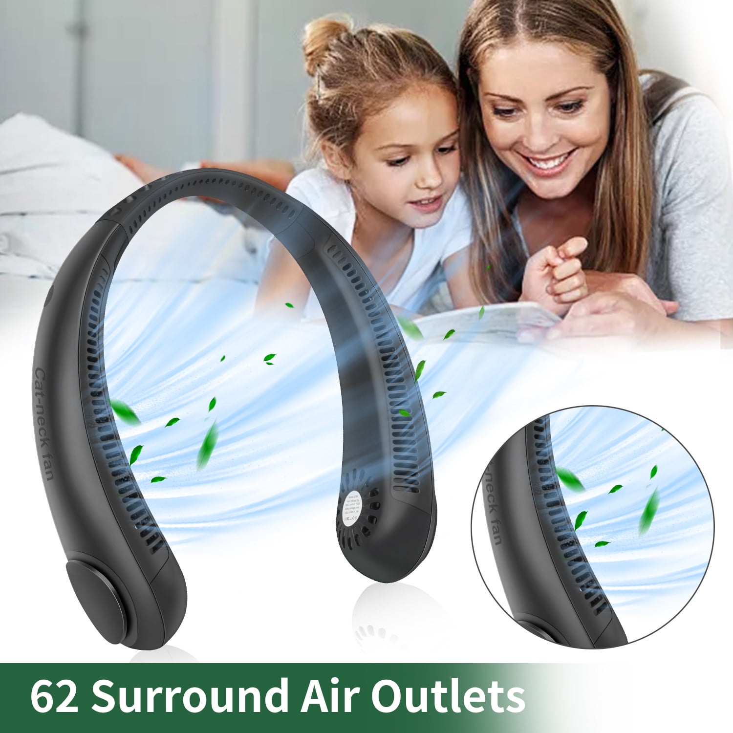 Liwarace Bladeless Neck Cooling Fan Portable Hands Kuwait Ubuy