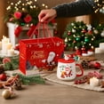 thumbnail image 4 of Christmas Mugs with Lid and Spoon 14.5" Cute eramic Santa Cups Christmas Coffee Mugs with Gift Box Ideal Christmas Gift - D, 4 of 5