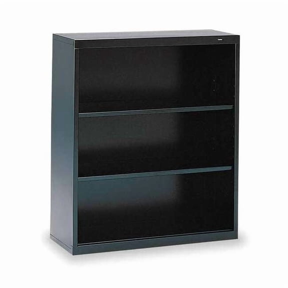 Tennsco 3-Shelf Stationary Bookcase, 40"x34-1/2" Black B-42BK