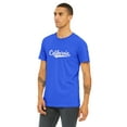 thumbnail image 2 of Daxton Adult Unisex Tshirt California Script with Vertical on the Back, Royal White, 3XL, 2 of 3