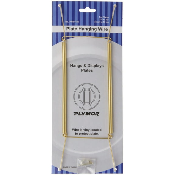 Plymor Shiny Gold Finish Wall Mountable Plate Hanger, 11" H x 3.5" W x 0.5" D (For Plates 14" - 20"), Pack of 3