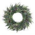 thumbnail image 1 of Holiday Time 24" Unlit Frosted Wreath, Green, PE, 1 of 5