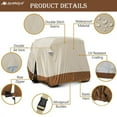 thumbnail image 2 of AYAMAYA 4 Passenger Golf Cart Covers, Heavy Duty 420D Waterproof UV Resistant Golf Cart Cover, Roof 80" L Fits EZGO, Club Car, Yamaha (Beige), 2 of 7