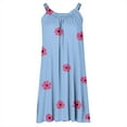 thumbnail image 5 of Dvprdro Womens Sundress Summer Fashion Floral Printed Crew Neck Spaghetti Strap Pleated Boho Casual Loose Beach Sun Mini Dress, 5 of 5