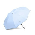 thumbnail image 1 of Unisex 8-Rib Foldable UV Protection Umbrella: Large 97cm Canopy, Reinforced Frame, Manual Operation, Lightweight Anti-UV Sunshade in Light Blue - Perfect for Sun and Rain, 1 of 7