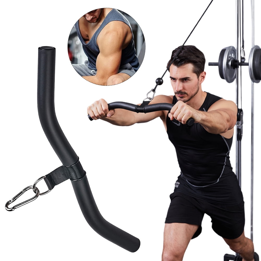 Yucurem Fitness Lower Pull Bar Curl Tricep Press Down Bar For Back And Arm Exercise Fitness Essential (A)