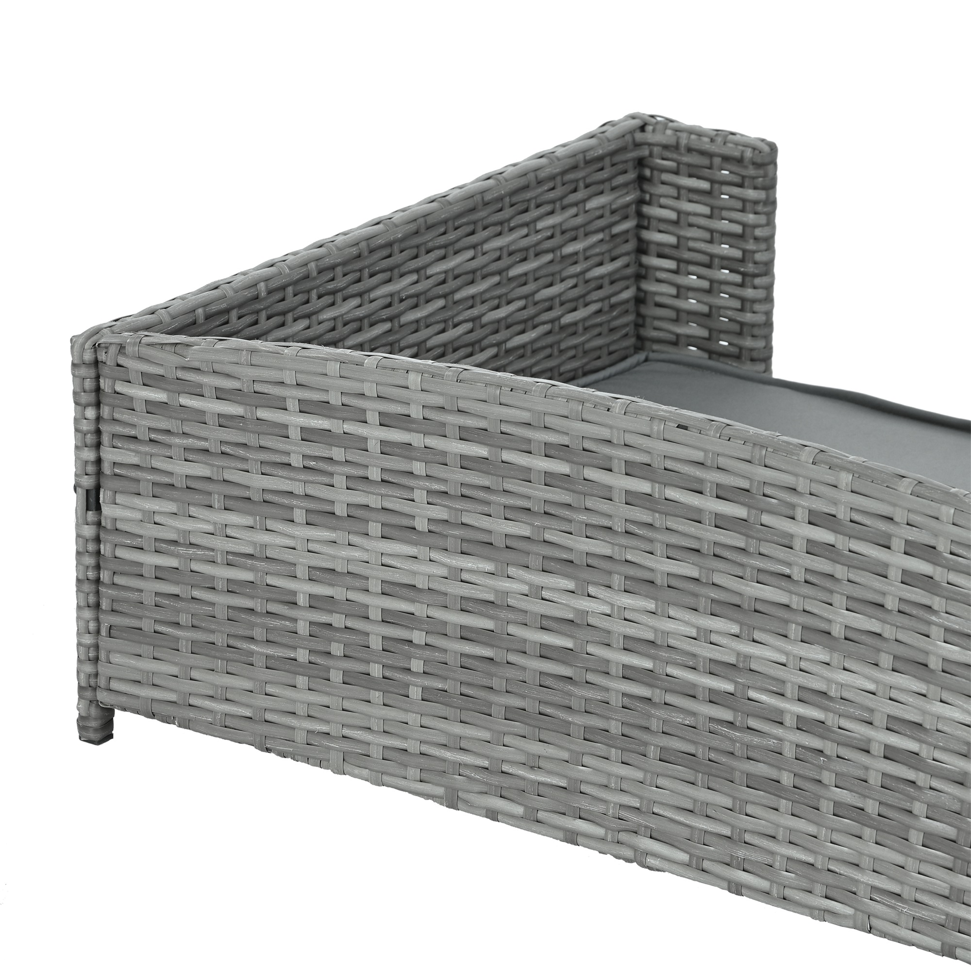 Pefilos 35" PE Wicker Dog Sofa Bed for Medium Dogs Elevated Raised Rattan Pet Bed for Indoor/Outdoor with Removable Cushion Lounge Curved Backrest, Gray Pefilos 35" PE Wicker Dog Sofa Bed for Medium Dogs Elevated Raised Rattan Pet Bed for Indoor/Outdoor with Removable Cushion Lounge Curved Backrest, Gray