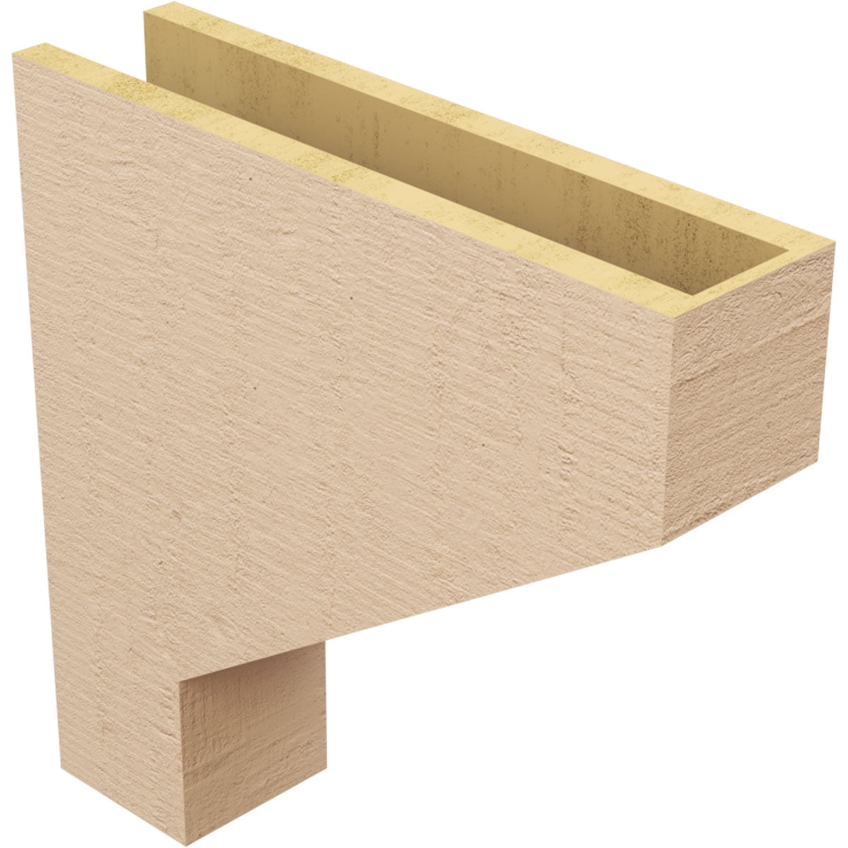 5"W x 20"D x 20"H Thin Clemmons Rough Cedar Woodgrain TimberThane Corbel, Primed Tan