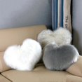 thumbnail image 3 of Cojín lumbar para sofá o dormitorio shaofei Forma de corazón piel sintética color gris claro, 3 of 5