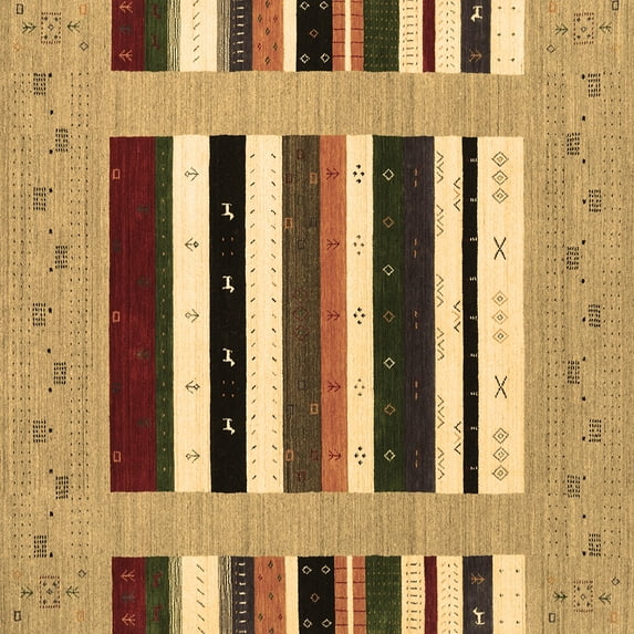 Ahgly Company Indoor Square Abstract Brown Contemporary Area Rugs, 4' Square