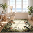 thumbnail image 3 of Design&I 5'x7' Ultra Soft Area Rug, Moody Botanical Bird Border Vintage Foliage Whimsical Scroll None Fluffy Washable Non Shedding for Bedroom Living Room Home Office, 3 of 7