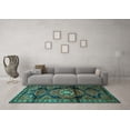 thumbnail image 3 of Ahgly Company Indoor Rectangle Persian Turquoise Blue Traditional Area Rugs, 8' x 10', 3 of 4