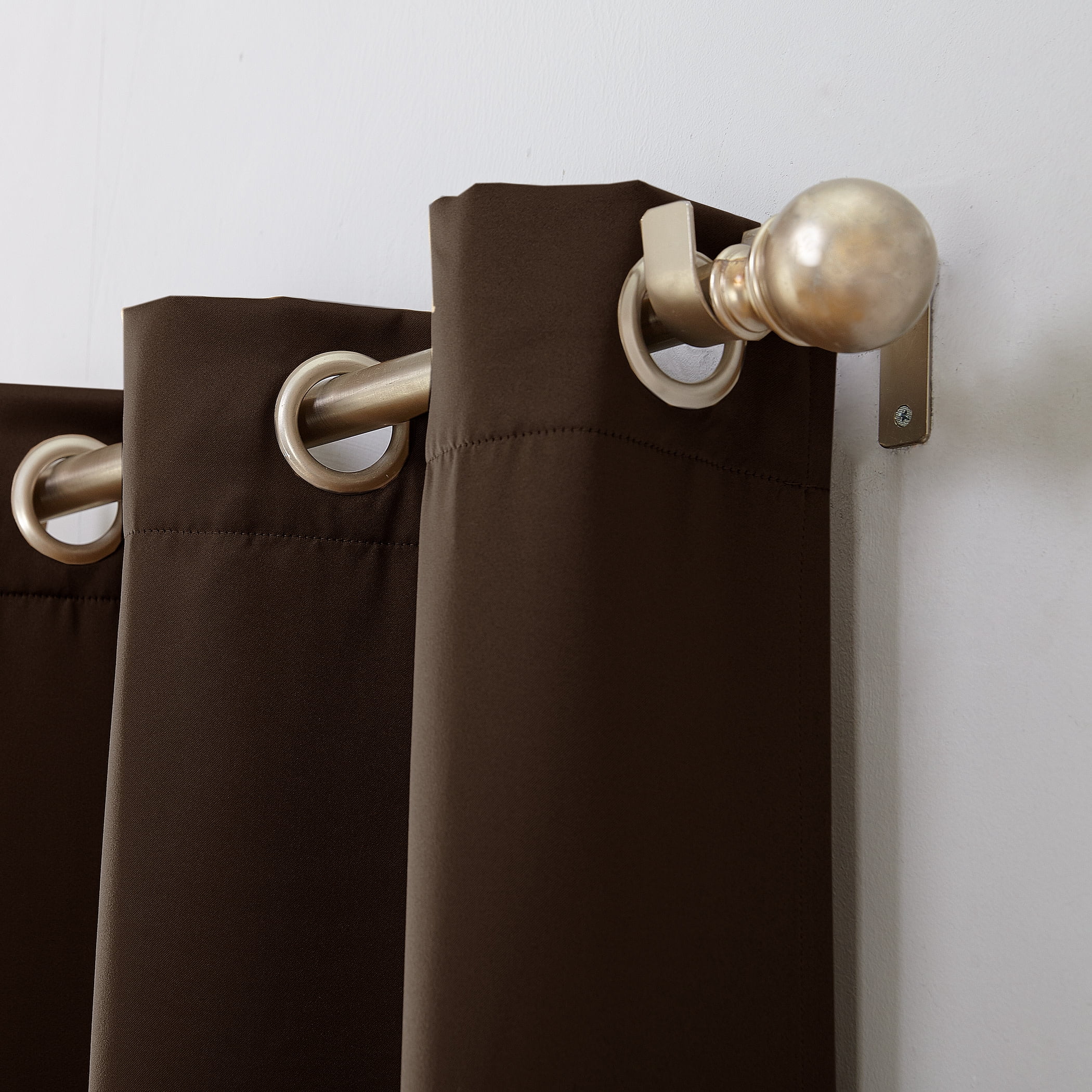 Sun Zero Madison Room-Darkening Grommet Curtain Panel, 54"x63", Chocolate