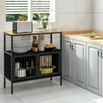 thumbnail image 3 of Costway Kitchen Server Buffet Sideboard Storage Cabinet Cupboard with  2 Doors & Open Shelf, 3 of 10