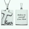 Personalized "Faith" Stainless Steel Pendant, 20"