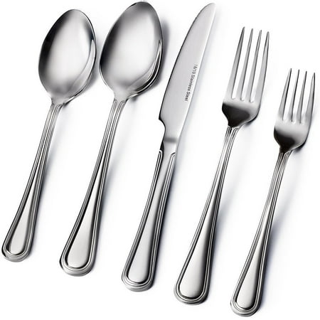 

20-Piece Flatware Set - Extra Thick Heavy Duty - 18/10 Stainless Steel Silverware Sets Set For 4 Flatware Sets