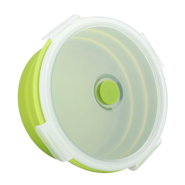 Conteneur de Stockage Alimentaire, 800ml Boîte à Lunch Ronde en Silicone Bento Conteneur Alimentaire Grande Capacité