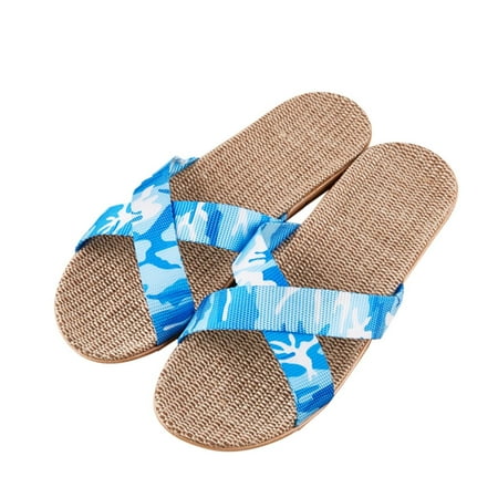 

〖Yilirongyumm〗 Blue 37-38 Slippers For Women Slippers For Fashion Ladies Women Breathable Bohemia Beach Slip On Shoes Flats Casual Sandals
